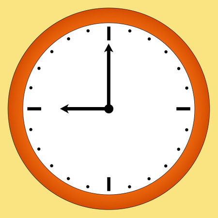 Simple illustration of a wall clock, perfect for educational materials, back-to-school projects, and classroom designs.のイラスト素材