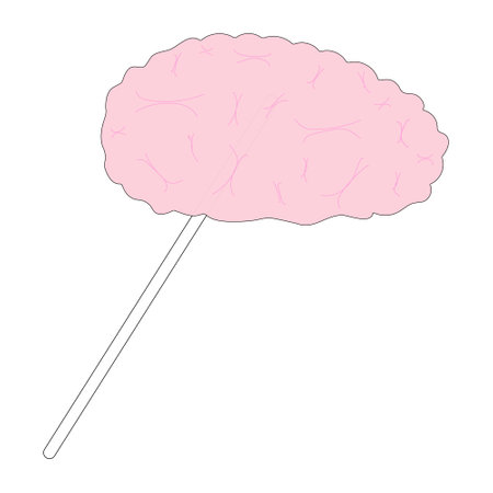 Vector illustration of a brain-shaped candy, perfect for Halloween-themed designs, decorations, and spooky projects.のイラスト素材