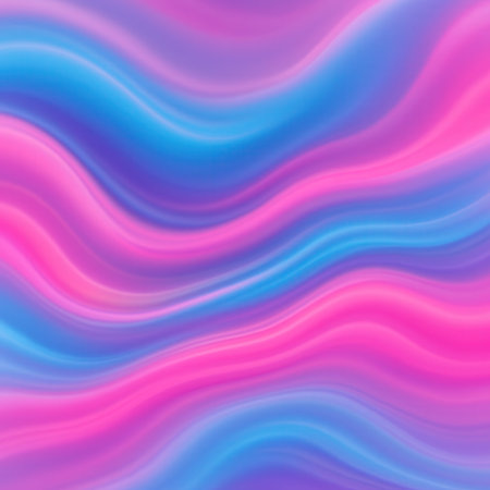 Abstract pastel fluid waves background with pink and blue gradients, minimalistic flowing liquid texture design.の素材