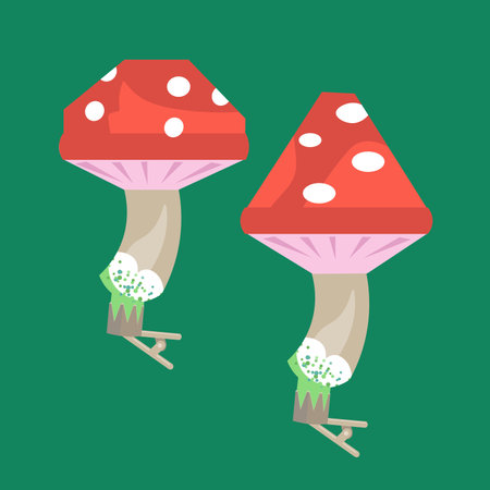 Amanita on clothespin. Decorative element, Christmas tree toy. Vector illustration. ... Vector illustrationのイラスト素材
