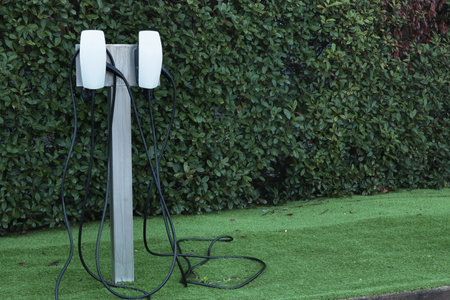 Fueling station for electric vehicles. Environmentally friendly natural resources. Healthy planet....