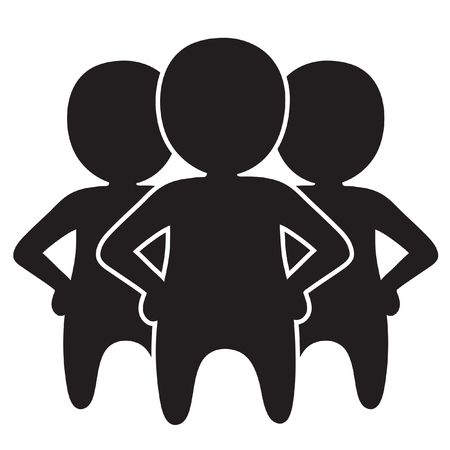 Teamwork of three small peopleのイラスト素材