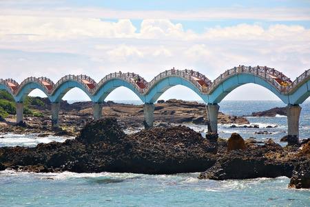 Seascape of Sansiantai in Taitungの写真素材