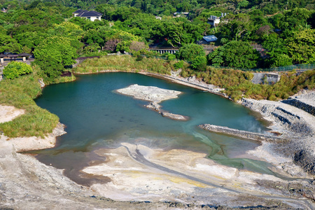 Sulfur Valley in Yangmingshan National Parkの写真素材