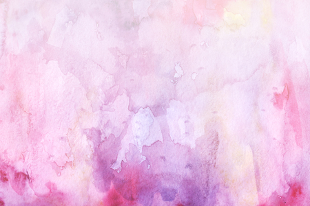 Watercolor abstract background. Grunge light pink, purple and sky white watercolor background. Smooth pastel colors wet effect hand drawn canvas.の写真素材