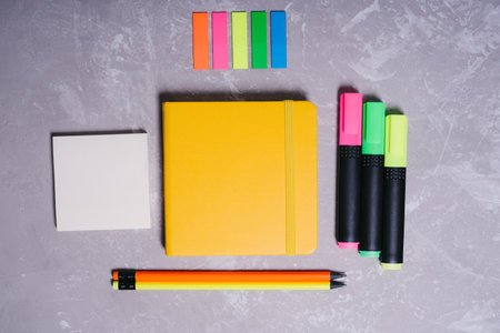Back to school. Stationery for schoolchildren and students.の写真素材