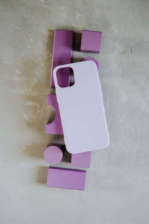 Silicone protective case for smartphone on a gray textured background.