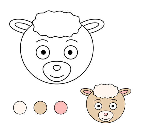 Coloring book for children. Drawing kids activity. Children activity page. Sheep.のイラスト素材