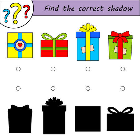 Find the correct shadow. Children educational game.のイラスト素材