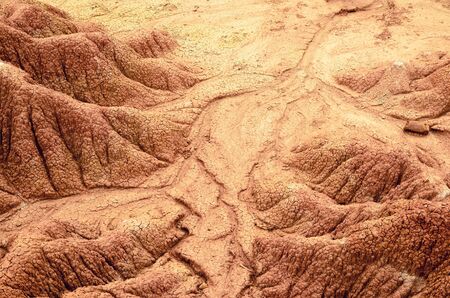 Closeup of sandstone canyon in a desertの写真素材