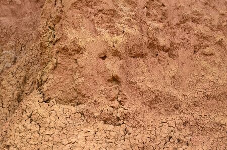 Closeup of bright orange sand formation of Tatacoa desert - natural backgroundの写真素材