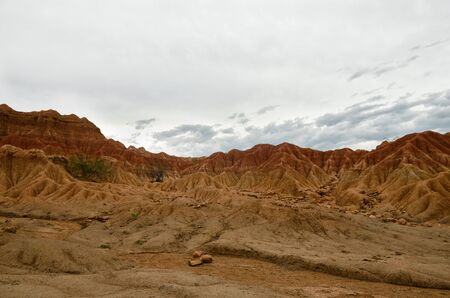 Colorful sand formations of Tatacoa desertの写真素材