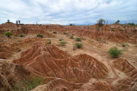 Aerial view to stunning sandstone formations of a desert