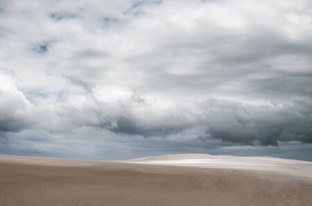 Desert under stormy skyの写真素材