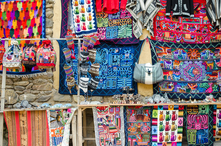 OLLANTAYTAMBO, PERU, 11 FEBRUARY 2017: handmade craft at the souvenir marketのeditorial素材