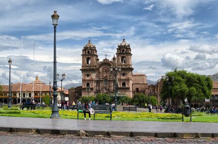 CUZCO, PERU, 08 FEBRUARY 2017: view to Plaza de Armaz during the daytimeのeditorial素材
