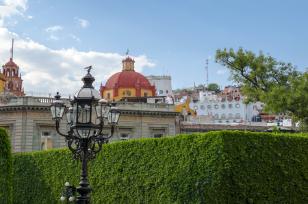 GUANAJUATO, MEXICO, 2018-04-16: colorful rooftops in downtown of the cityのeditorial素材