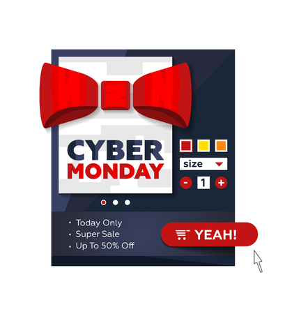 Vector Illustration for Cyber Monday Resembling a Product Cardのイラスト素材