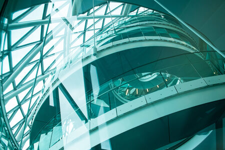 Interior of Glass in Business Office  building Financial Skyscrapers, City of London, England, UKのeditorial素材