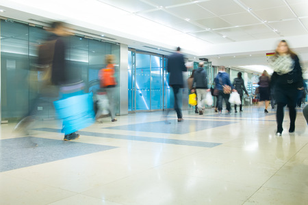 London Train Tube station Blur business people movement in rush hourのeditorial素材