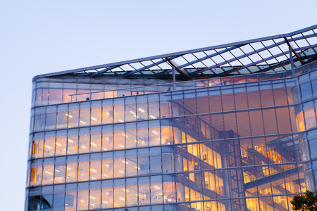 Windows of Skyscraper Business Office, Corporate building in London City, England, UKのeditorial素材