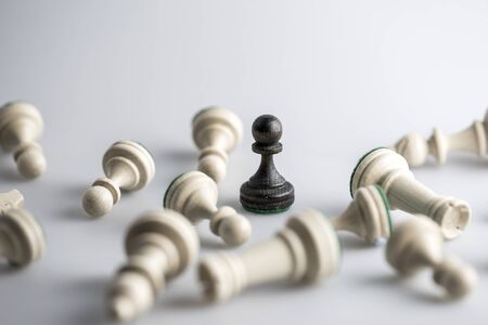 Chess figure, business concept strategy, leadership, team and successの写真素材