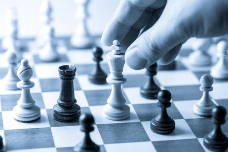 Chess figure, business concept strategy, leadership, team and success