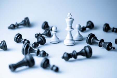 Chess figure, business concept strategy, leadership, team and success
