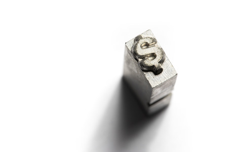 Dollar and Pound metal signの写真素材