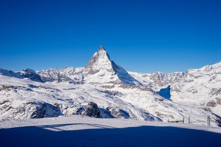 Matterhorn mountain, zermatt in switzerlandの写真素材