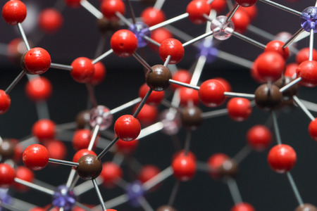 Molecular, DNA and atom model in science research labの写真素材