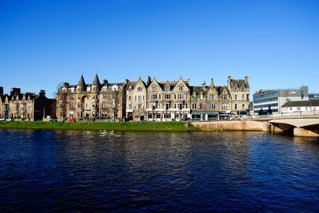 INVERNESS, SCOTLAND APRIL 10, 2015: Inverness city, Scotland, one of the most beautiful city in UK,  on sunny dayのeditorial素材