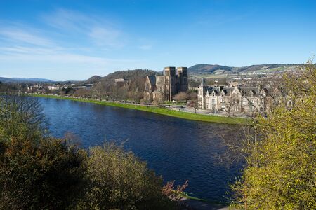 INVERNESS, SCOTLAND APRIL 10, 2015: Inverness city, Scotland, one of the most beautiful city in UK,  on sunny dayのeditorial素材