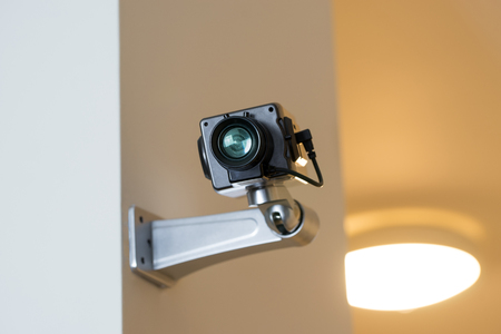Security CCTV camera in office buildingの写真素材