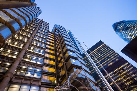 Windows of Skyscraper Business Office, Corporate building in London City, England, UKのeditorial素材