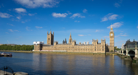 The Palace of Westminster Big Ben at night, London, England, UKの写真素材