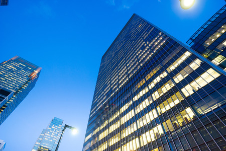 Office building and reflection in London, England, background