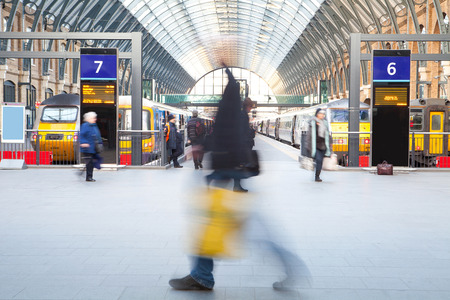 London Train Tube station Blur people movement