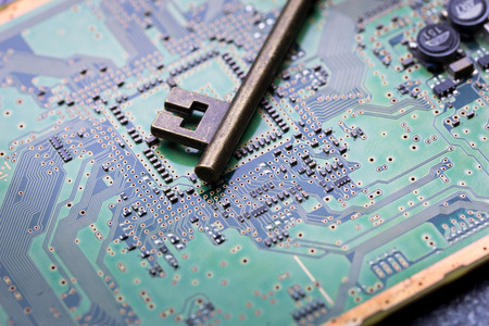 Computer, password & virus security protection from hackingの写真素材