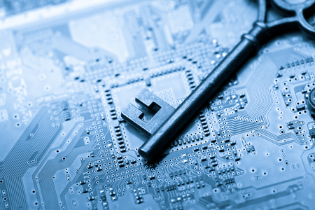 Computer, password & virus security protection from hackingの写真素材