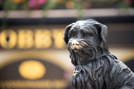 Sculpture of Greyfriars Bobby, Edinburgh, Scotlandの写真素材