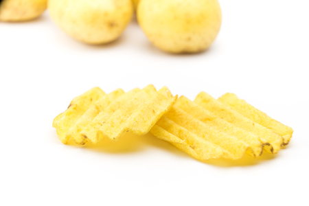 Set of potato chips close-upの写真素材