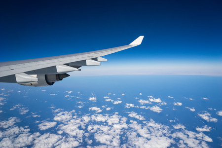 Airplane Wing in Flight from window