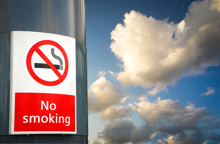 no smoking board & sign in the parkの写真素材