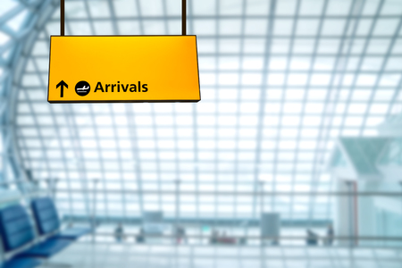 Airport sign deporture and arrival boardの写真素材
