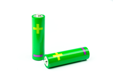 AA Battery on white backgroundの写真素材