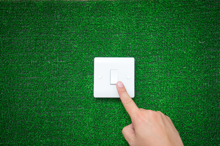 Green Eco Energy concept, electric plug