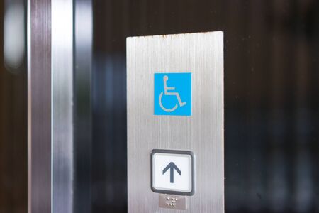 Disabled sign in the liftの写真素材