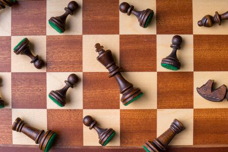 Chess business concept, leader & success from top viewの写真素材