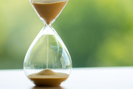 Sand clock, business time management concept